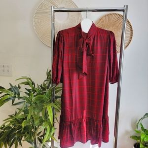 Eloquii Plaid Tie Neck Easy Dress Size 22